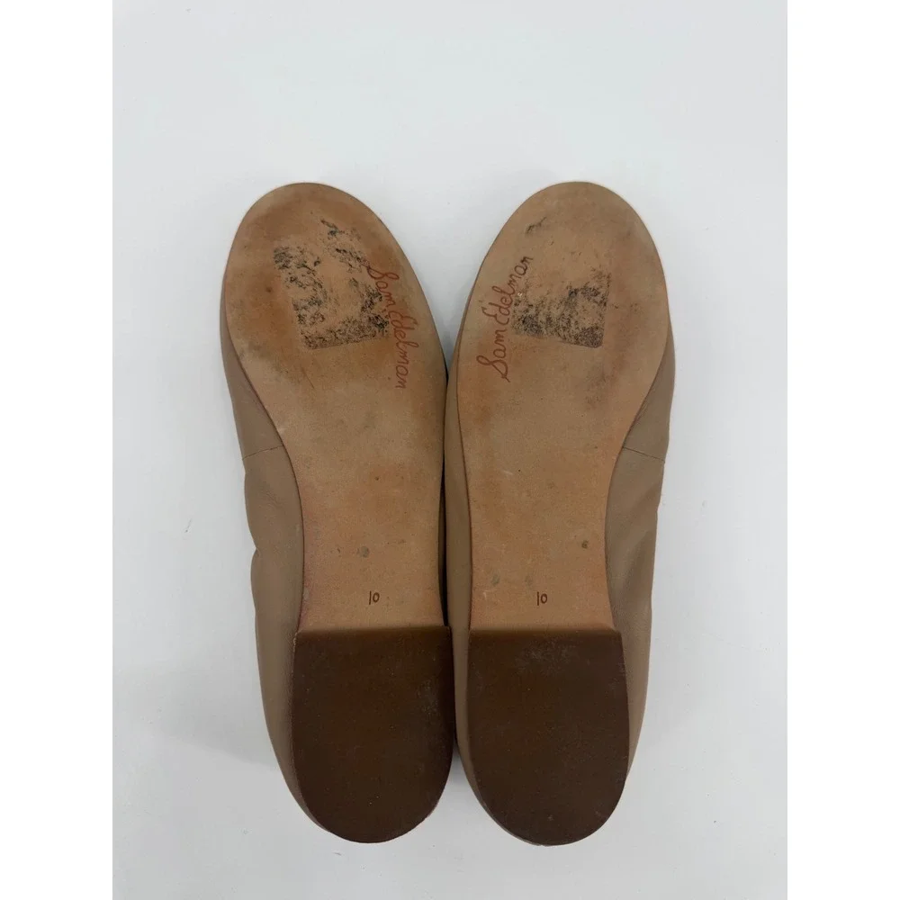 Sam Edelman Felicia Ballet Flats Saddle Tan Leather Round Toe Size 10